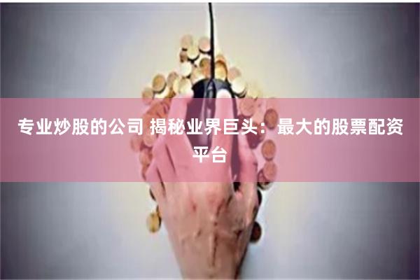 专业炒股的公司 揭秘业界巨头:最大的股票配资平台